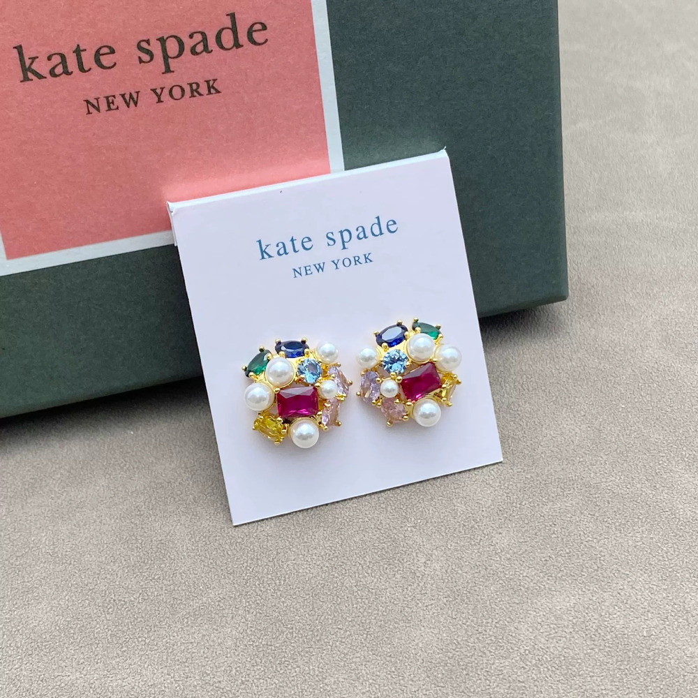 kate spade Pearl Colorful Zircon Stud Earrings